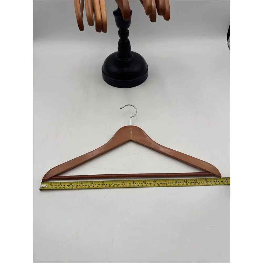 Lot Of 10 Beautiful Wood Hangers For Pants And Or Suits